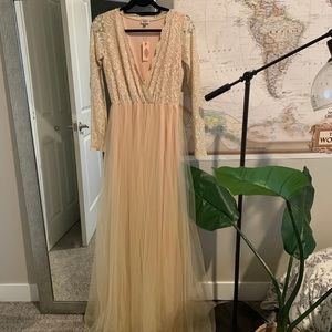 Peach/Blush - Lace Tulle Dress - Size S
